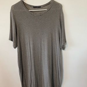 Black and white striped t-shirt dress